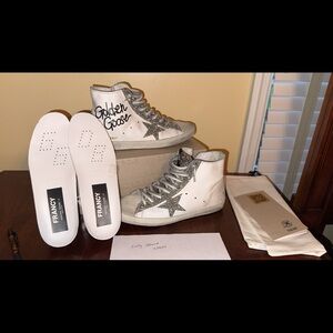 Golden Goose Francy Sneakers - White and Silver